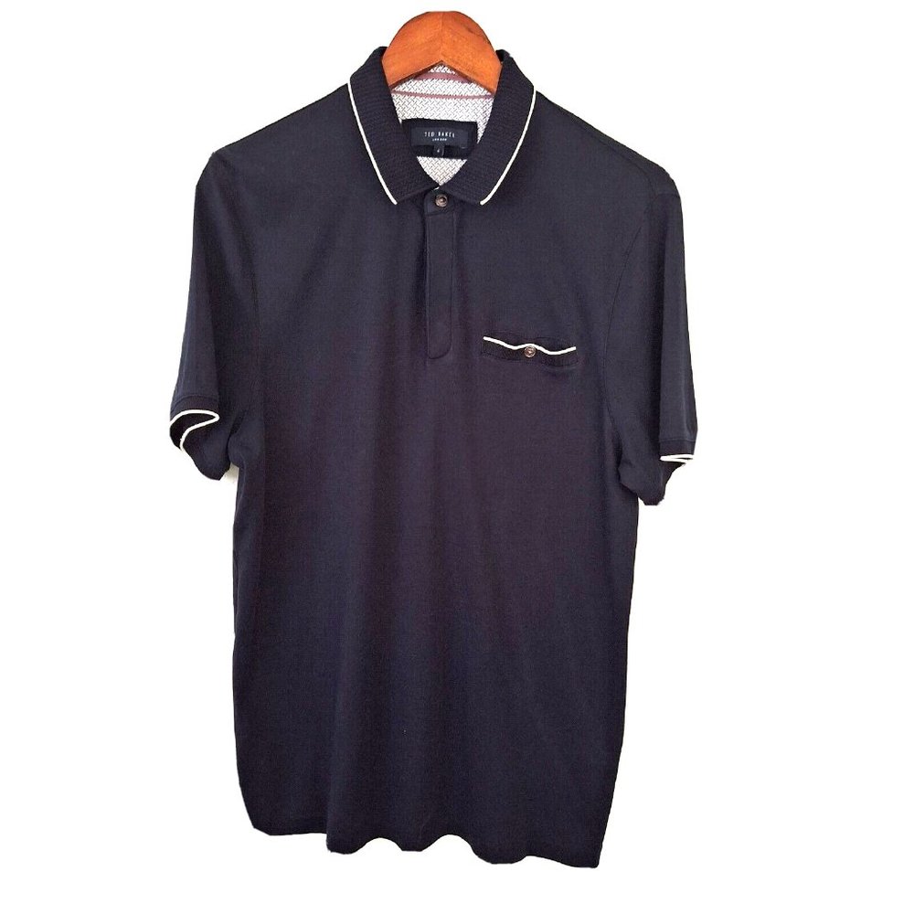 Ted Baker London Polo Shirt Men's Size 4 (M/L) Black
